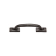 This is an image of a M.Marcus - Black Iron Rustic Cabinet Pull Offset Design 159mm, fb1145-159 that is available to order from T.H Wiggans Ironmongery in Kendal.