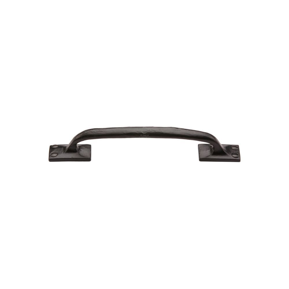 This is an image of a M.Marcus - Black Iron Rustic Cabinet Pull Offset Design 210mm, fb1145-210 that is available to order from T.H Wiggans Ironmongery in Kendal.
