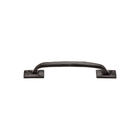 This is an image of a M.Marcus - Black Iron Rustic Cabinet Pull Offset Design 210mm, fb1145-210 that is available to order from T.H Wiggans Ironmongery in Kendal.
