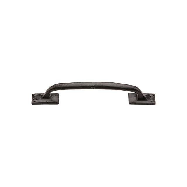 This is an image of a M.Marcus - Black Iron Rustic Cabinet Pull Offset Design 210mm, fb1145-210 that is available to order from T.H Wiggans Ironmongery in Kendal.
