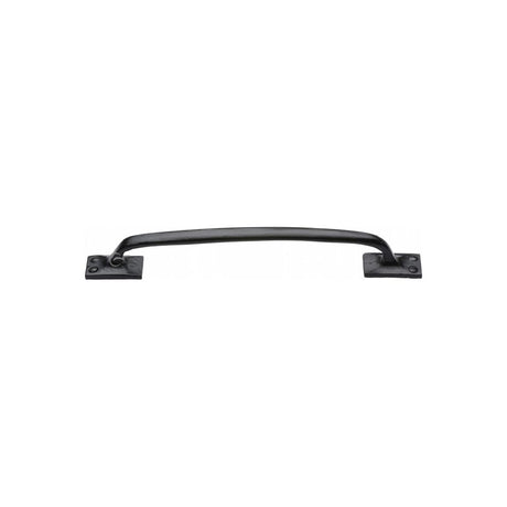 This is an image of a M.Marcus - Black Iron Rustic Cabinet Pull Offset Design 260mm, fb1145-260 that is available to order from T.H Wiggans Ironmongery in Kendal.