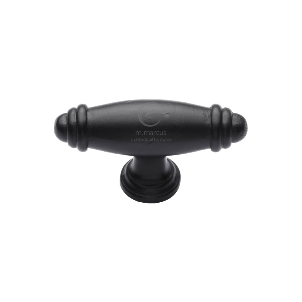 This is an image of a M.Marcus - Black Iron Rustic Cabinet Knob Artisan Design 80mm, fb119 that is available to order from T.H Wiggans Ironmongery in Kendal.