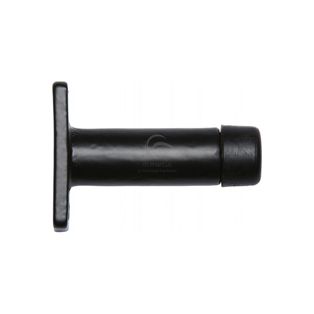 This is an image of a M.Marcus - Black Iron Rustic Projection Door Stop 3", fb121 that is available to order from T.H Wiggans Ironmongery in Kendal.