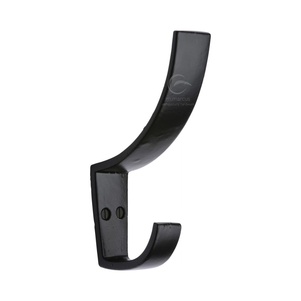 This is an image of a M.Marcus - Black Iron Rustic Hat & Coat Hook, fb157 that is available to order from T.H Wiggans Ironmongery in Kendal.