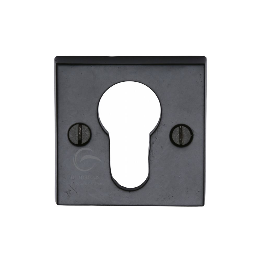 This is an image of a M.Marcus - Black Iron Rustic Euro Profile Cylinder Escutcheon, fb158 that is available to order from T.H Wiggans Ironmongery in Kendal.