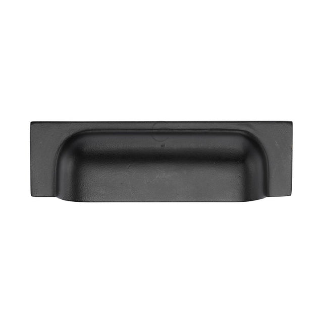 This is an image of a M.Marcus - Black Iron Rustic Cabinet Pull Military Design 76/96mm, fb1720-76-96 that is available to order from T.H Wiggans Ironmongery in Kendal.