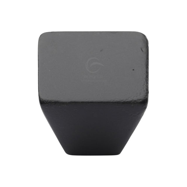 This is an image of a M.Marcus - Black Iron Rustic Cabinet Knob Square Cone Design 32mm, fb3191-32 that is available to order from T.H Wiggans Ironmongery in Kendal.