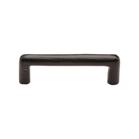 This is an image of a M.Marcus - Black Iron Rustic Cabinet Pull D Shaped 96mm CTC, fb331-96 that is available to order from T.H Wiggans Ironmongery in Kendal.