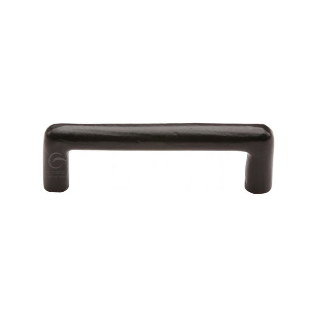 This is an image of a M.Marcus - Black Iron Rustic Cabinet Pull D Shaped 96mm CTC, fb331-96 that is available to order from T.H Wiggans Ironmongery in Kendal.