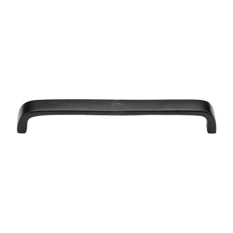 This is an image of a M.Marcus - Black Iron Rustic Cabinet Pull D Shaped 192mm CTC, fb341-192 that is available to order from T.H Wiggans Ironmongery in Kendal.