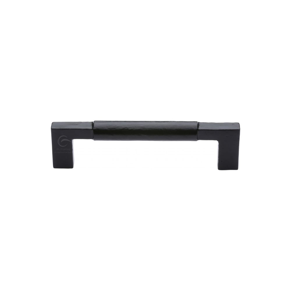 This is an image of a M.Marcus - Black Iron Rustic Cabinet Pull Bauhaus Design 203mm, fb346-227 that is available to order from T.H Wiggans Ironmongery in Kendal.