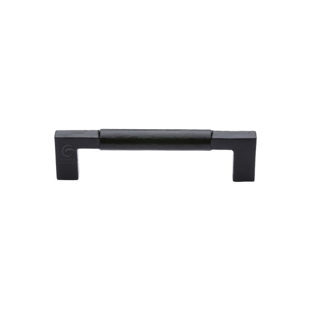 This is an image of a M.Marcus - Black Iron Rustic Cabinet Pull Bauhaus Design 203mm, fb346-227 that is available to order from T.H Wiggans Ironmongery in Kendal.