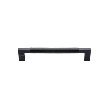 This is an image of a M.Marcus - Black Iron Rustic Cabinet Pull Bauhaus Design 305mm, fb346-305 that is available to order from T.H Wiggans Ironmongery in Kendal.