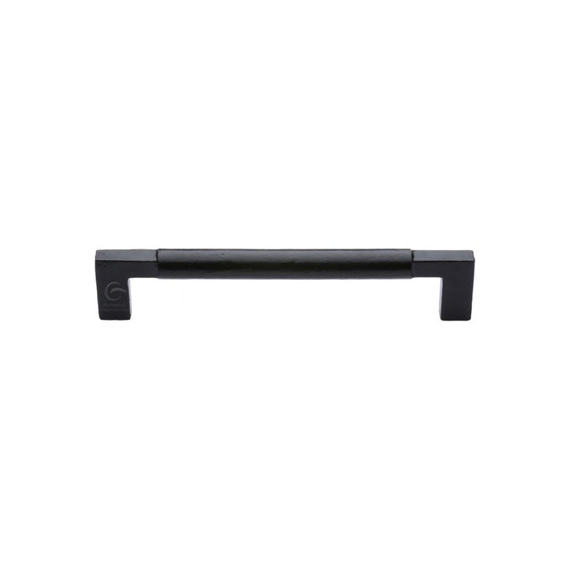 This is an image of a M.Marcus - Black Iron Rustic Cabinet Pull Bauhaus Design 305mm, fb346-305 that is available to order from T.H Wiggans Ironmongery in Kendal.