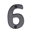 This is an image of a M.Marcus - Black Iron Rustic Numeral 6 Face Fix 76mm (3"), fb351-6 that is available to order from T.H Wiggans Ironmongery in Kendal.