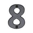 This is an image of a M.Marcus - Black Iron Rustic Numeral 8 Face Fix 76mm (3"), fb351-8 that is available to order from T.H Wiggans Ironmongery in Kendal.