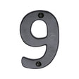 This is an image of a M.Marcus - Black Iron Rustic Numeral 9 Face Fix 76mm (3"), fb351-9 that is available to order from T.H Wiggans Ironmongery in Kendal.