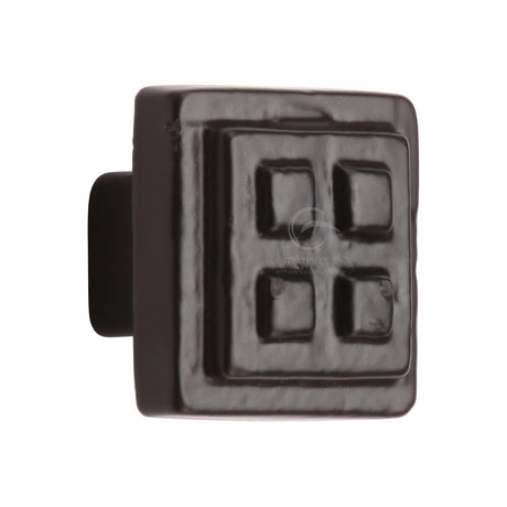 This is an image of a M.Marcus - The Black Iron Square Craft Cabinet Knob 32mm, fb3622 that is available to order from T.H Wiggans Ironmongery in Kendal.