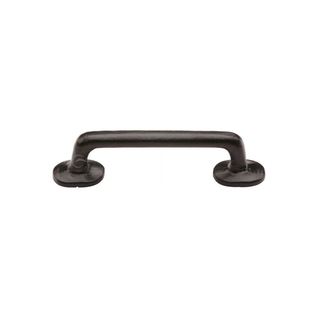 This is an image of a M.Marcus - Black Iron Rustic Cabinet Pull Traditional Design 96mm CTC, fb376-96 that is available to order from T.H Wiggans Ironmongery in Kendal.