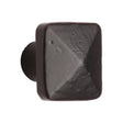 This is an image of a M.Marcus - Black Iron Rustic Cabinet Knob Square Pyramid Design 38mm, fb390-38 that is available to order from T.H Wiggans Ironmongery in Kendal.