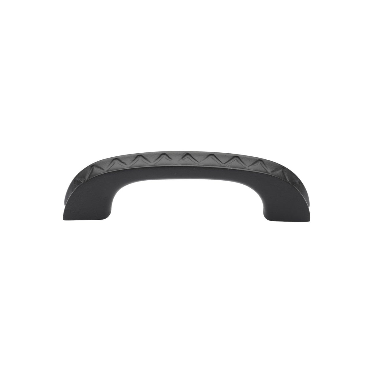 This is an image of a M.Marcus - Matt Black Rustic Iron Cabinet Pull Aztec Design 96mm CTC, fb396-96 that is available to order from T.H Wiggans Ironmongery in Kendal.