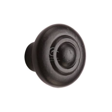 This is an image of a M.Marcus - The Cabinet Knob Bead Design 38mm Black Iron, fb3985-38 that is available to order from T.H Wiggans Ironmongery in Kendal.