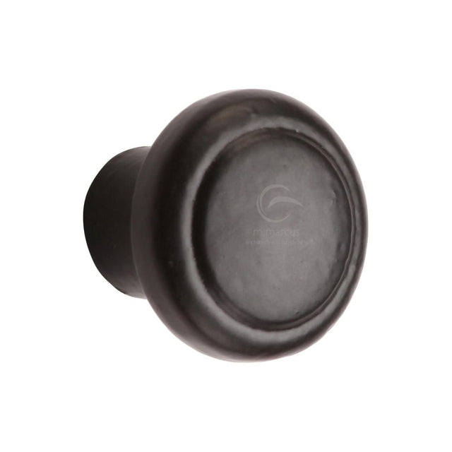 This is an image of a M.Marcus - Black Iron Rustic Cabinet Knob Newport Design 32mm, fb3990-32 that is available to order from T.H Wiggans Ironmongery in Kendal.