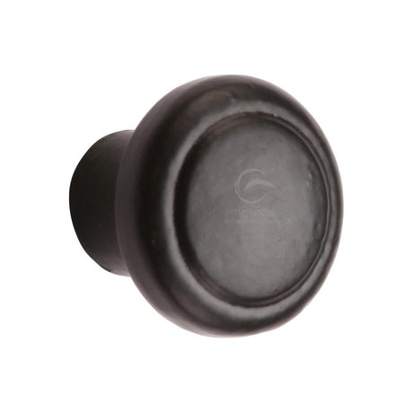 This is an image of a M.Marcus - Black Iron Rustic Cabinet Knob Newport Design 38mm, fb3990-38 that is available to order from T.H Wiggans Ironmongery in Kendal.