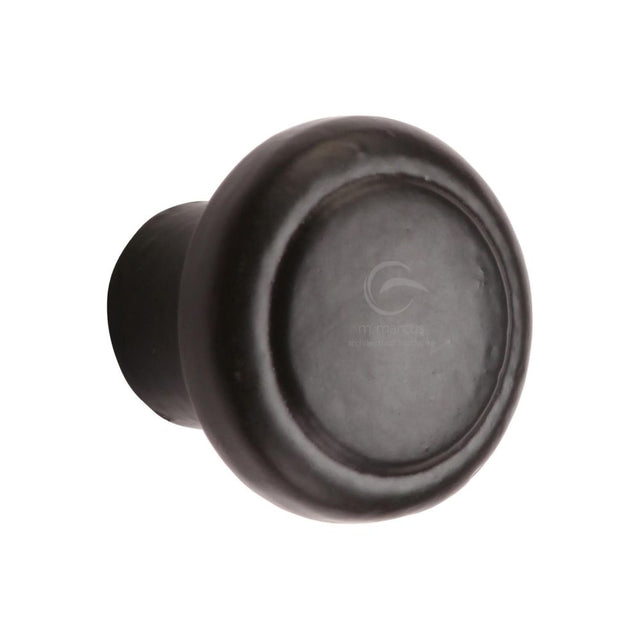 This is an image of a M.Marcus - Black Iron Rustic Cabinet Knob Newport Design 38mm, fb3990-38 that is available to order from T.H Wiggans Ironmongery in Kendal.