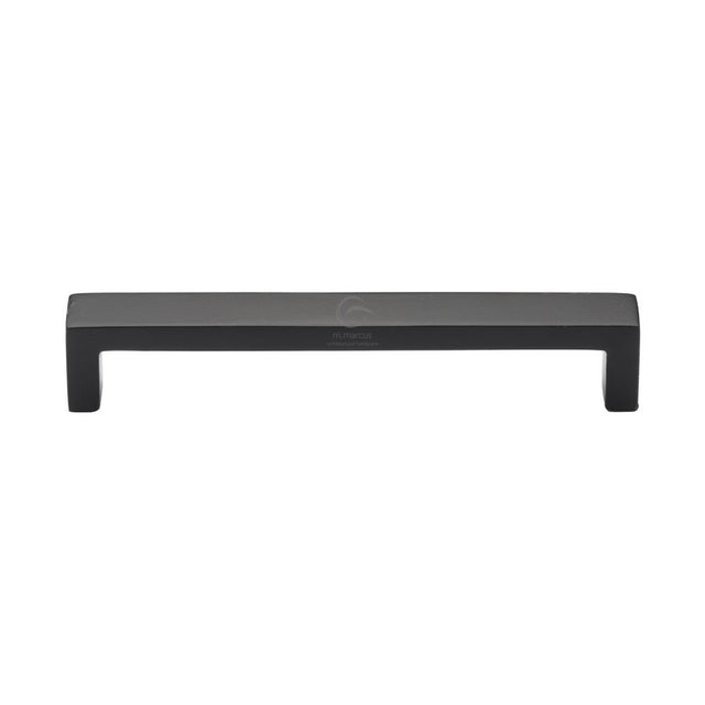 This is an image of a M.Marcus - Black Iron Rustic Cabinet Pull Wide Metro Design 160mm CTC, fb4338-160 that is available to order from T.H Wiggans Ironmongery in Kendal.