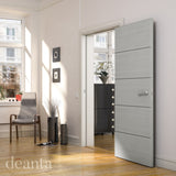 Deanta Flush Light Grey Ash Horizontal Inlay 6mm Lipping Doors