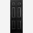 This is an image showing the LPD - Colonial 6P Pre-Finished Black Front Face With White Inside Face and Edges Doors Available to order from T.H. Wiggans Ironmongery in Kendal