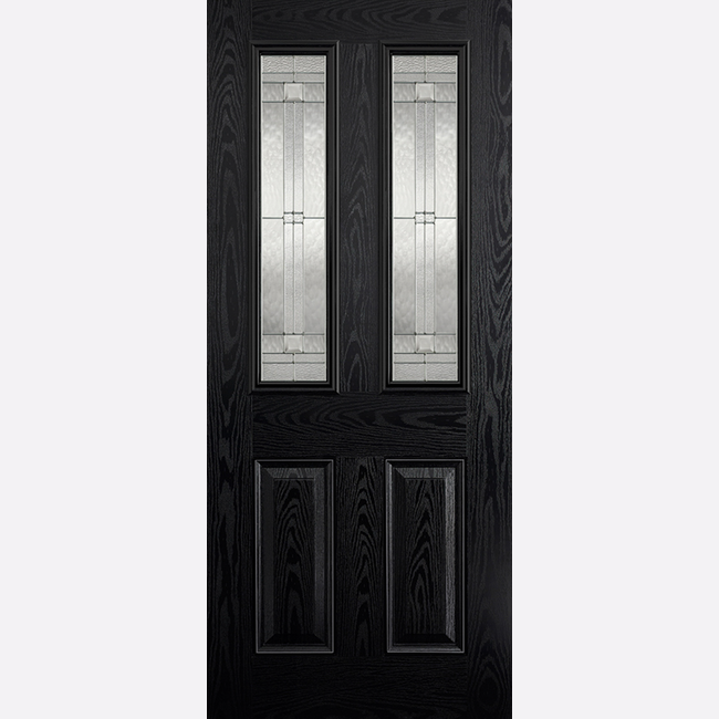 This is an image showing the LPD - Malton 2L Glazed External Pre-Finished Black Front Face With White Inside Face and Edges Doors Available to order from T.H. Wiggans Ironmongery in Kendal