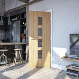 Deanta Galway Unfinished Oak Clear Glazed Doors