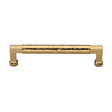 This is an image of a Heritage Brass - Cabinet Pull Bauhaus Hammered Design 160mm CTC Polished Brass Finish, ham0312-160-pb that is available to order from T.H Wiggans Ironmongery in Kendal.