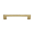 This is an image of a Heritage Brass - Cabinet Pull Metro Hammered Design 160mm CTC Polished Brass Finish, ham0337-160-pb that is available to order from T.H Wiggans Ironmongery in Kendal.