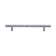 This is an image of a Heritage Brass - Cabinet Pull T-Bar Hammered Design 160mm CTC Polished Chrome Finish, ham0361-160-pc that is available to order from T.H Wiggans Ironmongery in Kendal.