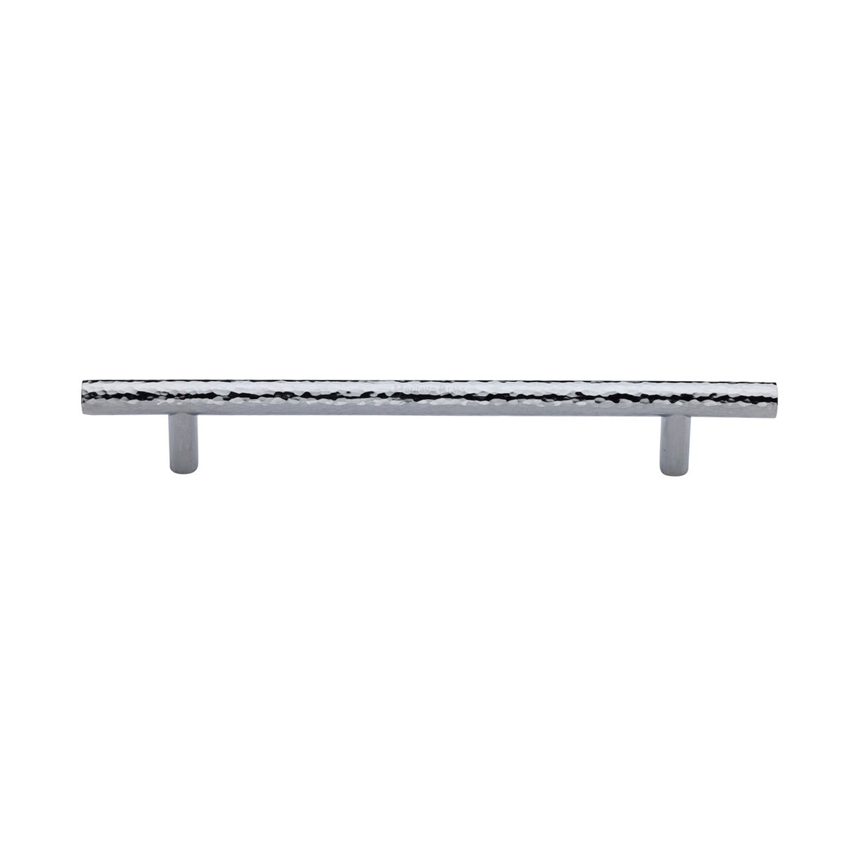 This is an image of a Heritage Brass - Cabinet Pull T-Bar Hammered Design 160mm CTC Polished Chrome Finish, ham0361-160-pc that is available to order from T.H Wiggans Ironmongery in Kendal.