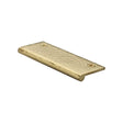 This is an image of a Heritage Brass - Hammered EP Edge Pull Cabinet Handle 100mm Polished Brass finish, ham100-38-pb that is available to order from T.H Wiggans Ironmongery in Kendal.