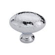 This is an image of a Heritage Brass - Cabinet Knob Victorian Oval Hammered Design 38mm Polished Chrome finish, ham114-38-pc that is available to order from T.H Wiggans Ironmongery in Kendal.