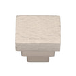 This is an image of a Heritage Brass - Cabinet Knob Square Stepped Hammered Design 32mm Satin Nickel finish, ham3672-32-sn that is available to order from T.H Wiggans Ironmongery in Kendal.