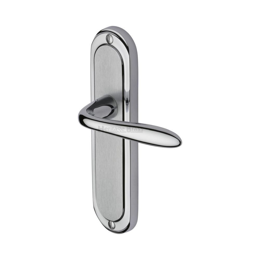 This is an image of a Heritage Brass - Door Handle Lever Latch Henley Design Apollo Finish, hen1210-ap that is available to order from T.H Wiggans Ironmongery in Kendal.
