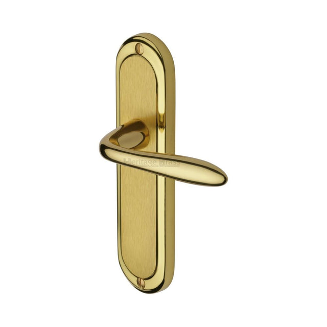 This is an image of a Heritage Brass - Door Handle Lever Latch Henley Design Mayfair Finish, hen1210-mf that is available to order from T.H Wiggans Ironmongery in Kendal.