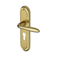 This is an image of a Heritage Brass - Door Handle for Euro Profile Plate Henley Design Mayfair Finish, hen1248-mf that is available to order from T.H Wiggans Ironmongery in Kendal.