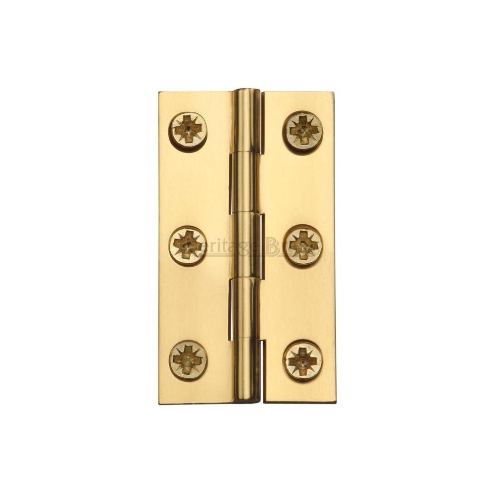 This is an image of a Heritage Brass - Hinge Brass 2" X 1 1/8" Polished Brass Finish, hg99-115-pb that is available to order from T.H Wiggans Ironmongery in Kendal.