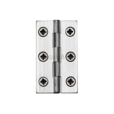 This is an image of a Heritage Brass - Hinge Brass 2" X 1 1/8" Satin Chrome Finish, hg99-115-sc that is available to order from T.H Wiggans Ironmongery in Kendal.