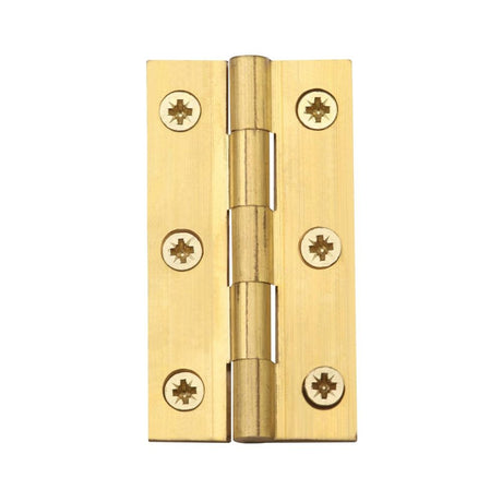 This is an image of a Heritage Brass - Hinge Brass 3" x 1 5/8" Natural Brass Finish, hg99-125-nb that is available to order from T.H Wiggans Ironmongery in Kendal.