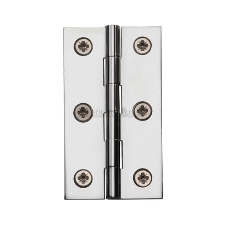 This is an image of a Heritage Brass - Hinge Brass 3" x 1 5/8" Polished Chrome Finish, hg99-125-pc that is available to order from T.H Wiggans Ironmongery in Kendal.