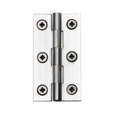 This is an image of a Heritage Brass - Hinge Brass 3" x 1 5/8" Satin Chrome Finish, hg99-125-sc that is available to order from T.H Wiggans Ironmongery in Kendal.