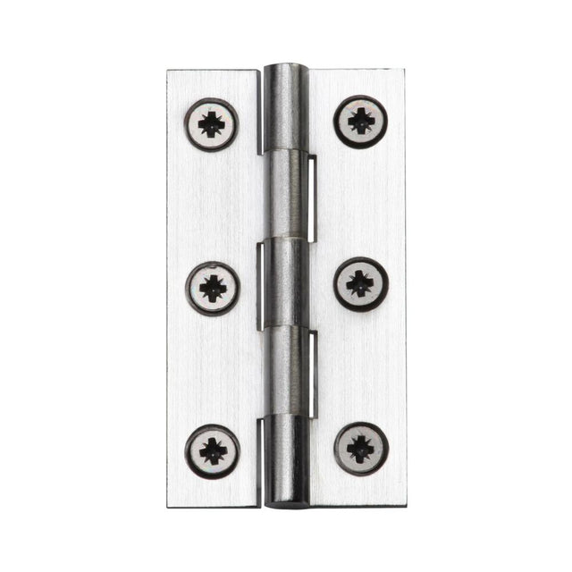 This is an image of a Heritage Brass - Hinge Brass 3" x 1 5/8" Satin Chrome Finish, hg99-125-sc that is available to order from T.H Wiggans Ironmongery in Kendal.
